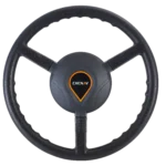 Steering wheel component of NX510 auto-steer system with central control button.